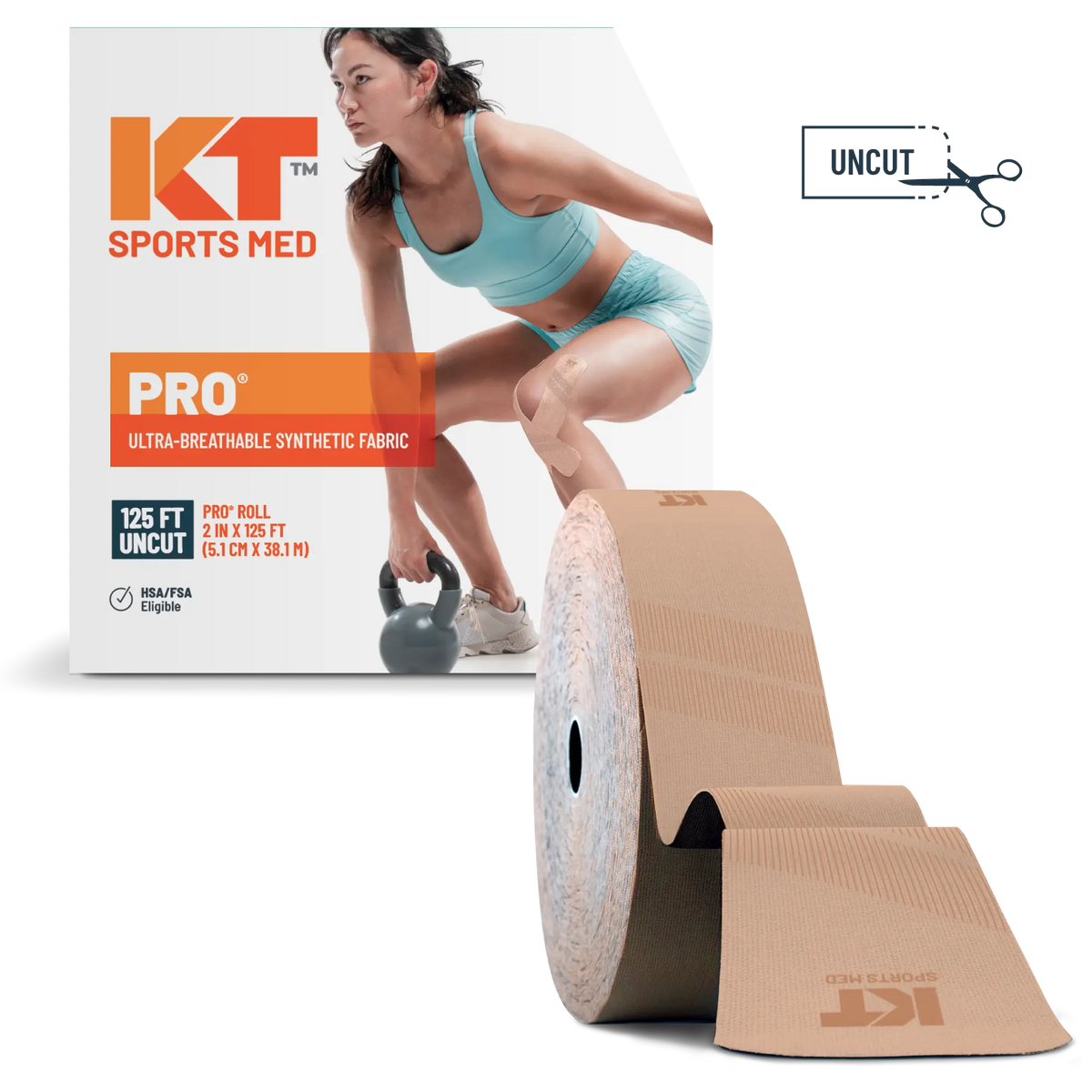KT Tape Pro® Synthetic Kinesiology Tape, 125 ft Uncut